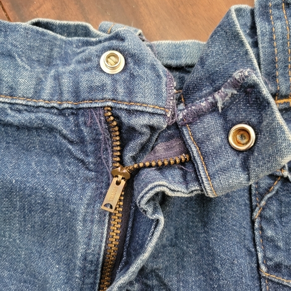 Vintage 1970s High Waisted Denim Shorts with Diamond Lattice Design - Picture 5 of 9